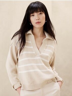 Banana Republic Textured Johnny-Collar Sweater